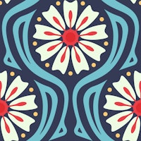 Colorful Floral Fiesta in Blue - S wallpaper