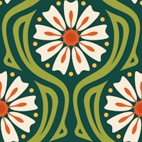 Colorful Floral Fiesta in Green - L papel de parede