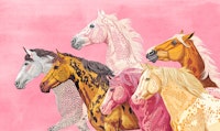 Bold Pink Horse Art ταπετσαρία