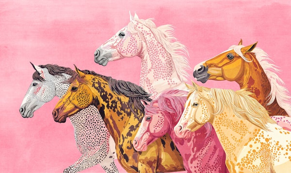Bold Pink Horse Art