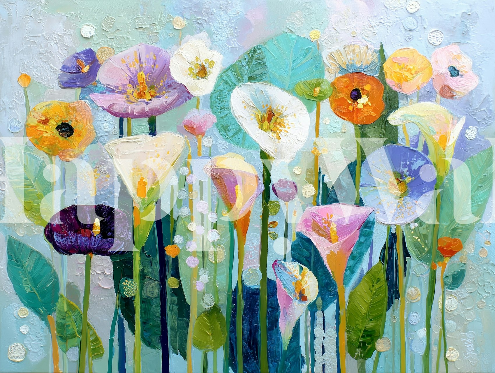 Ταπετσαρία Vibrant Garden Blooms σε δωμάτιο