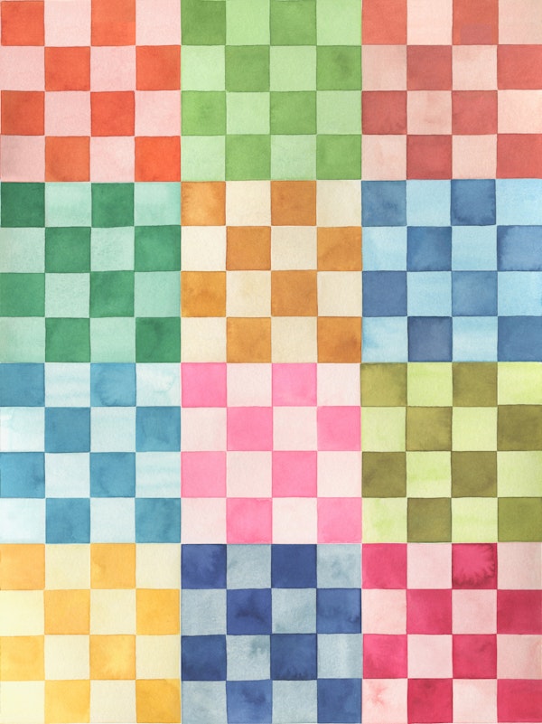 Colorful Checkered Grid Squares
