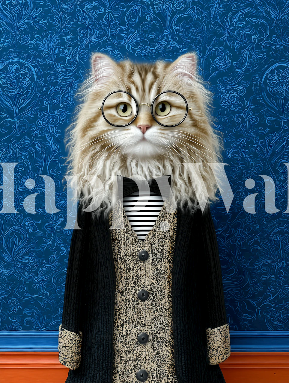 Sophisticated Cat Style wallpaper in a room