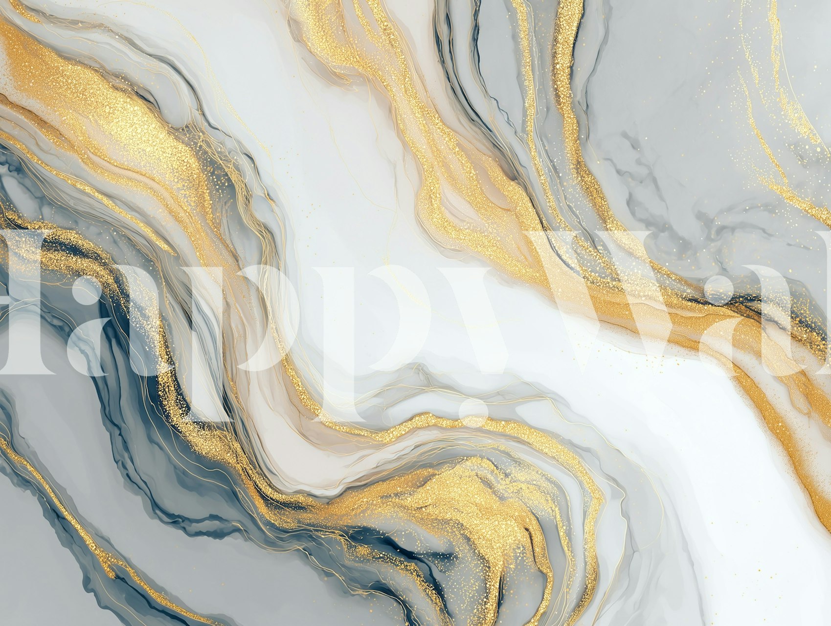 Gold and grey marble swirl wallpaper
