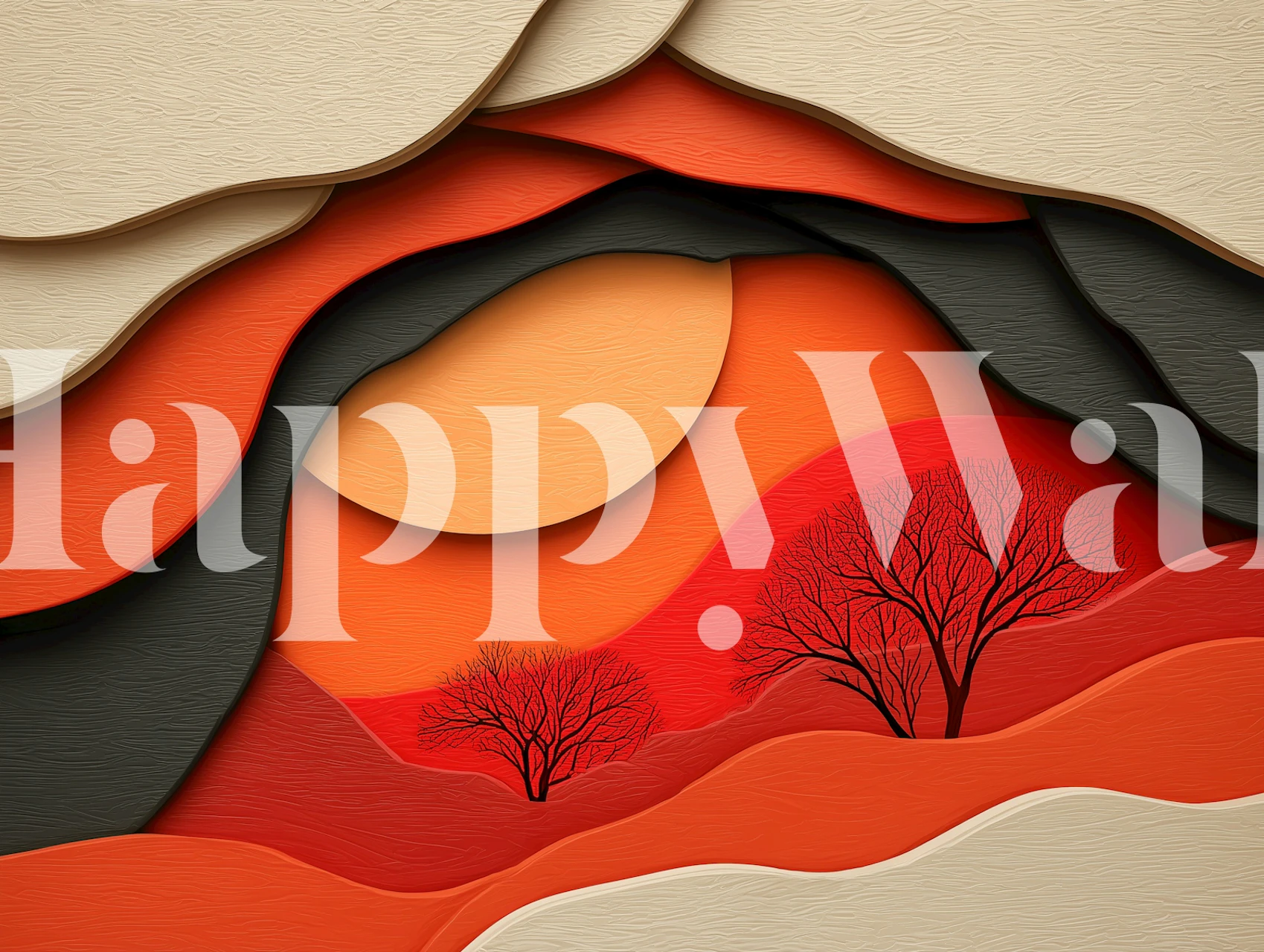 Layers of Evening Glow artistic wallpaper design