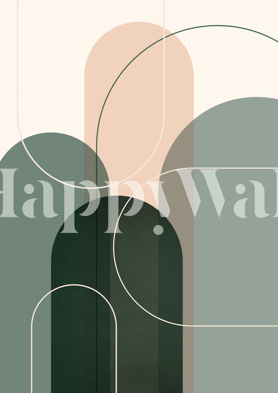 Sage Green Flow 2 Tapete in einem modernen Raum