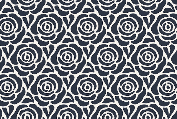 Blooming roses pattern black and white
