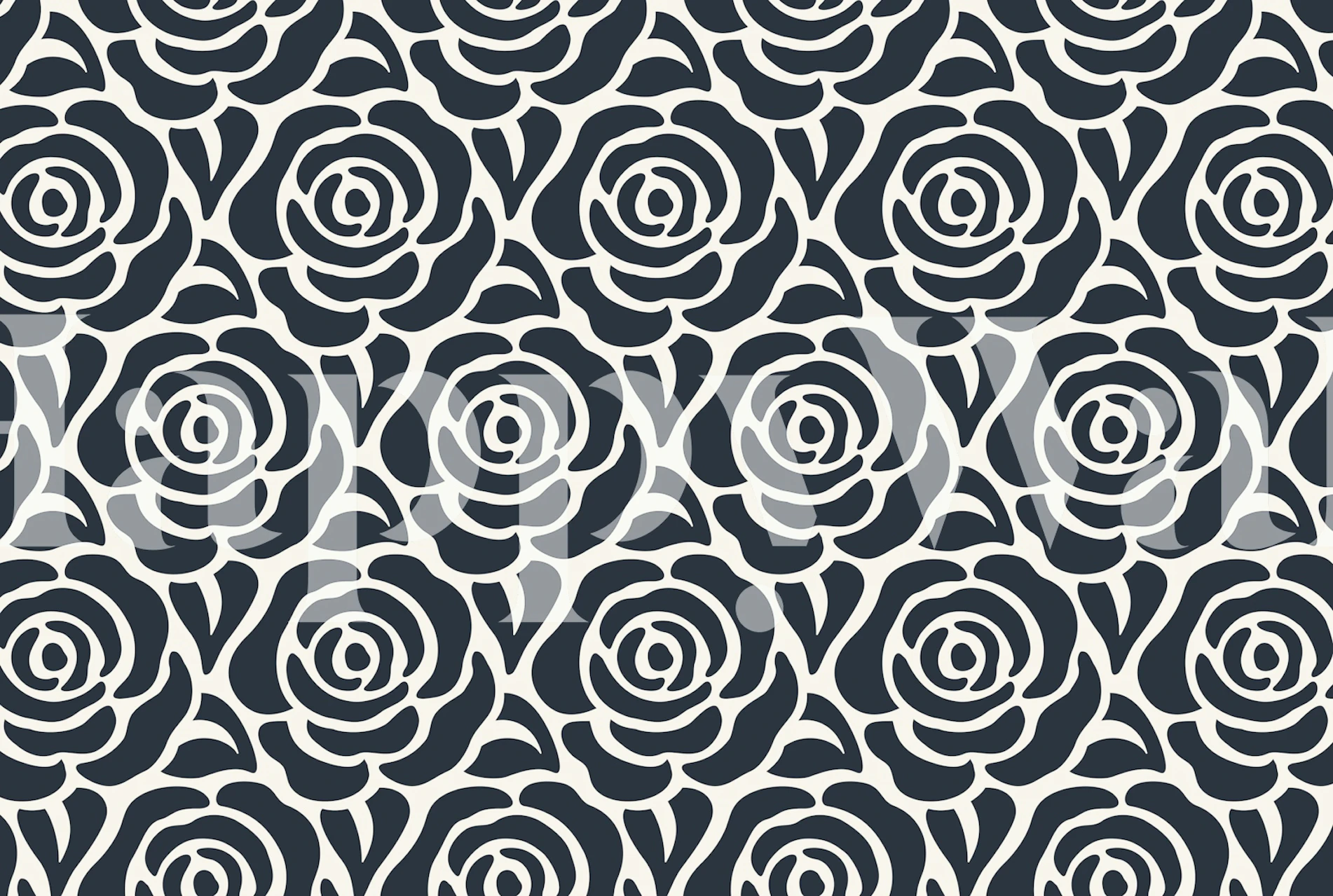 Black and white blooming roses wallpaper