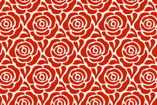 Blooming roses pattern red