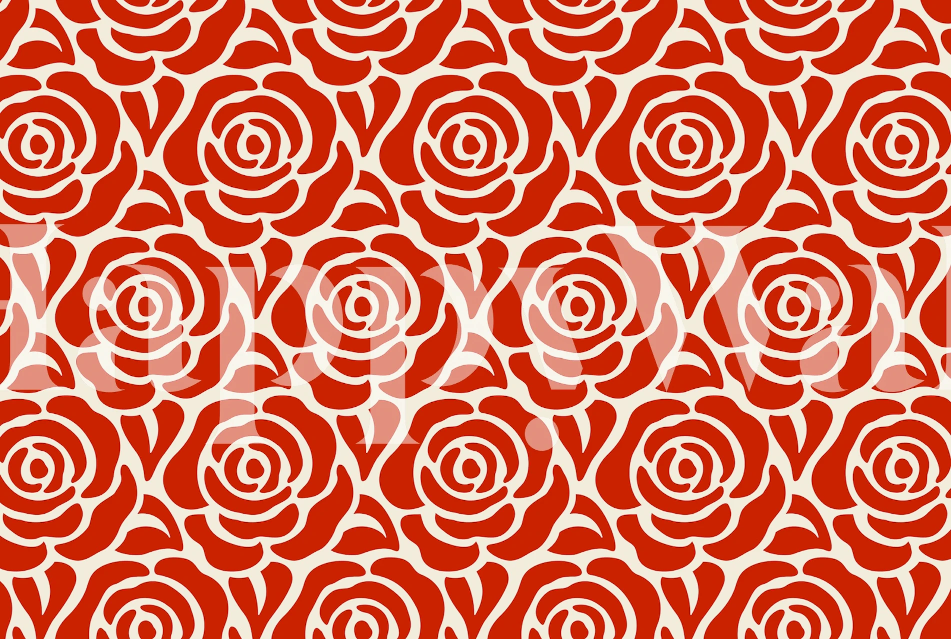Blooming roses pattern en papier peint rouge