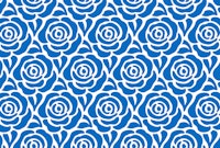 Blooming roses pattern blue and white ταπετσαρία