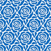 Blooming roses pattern blue and white tapetit