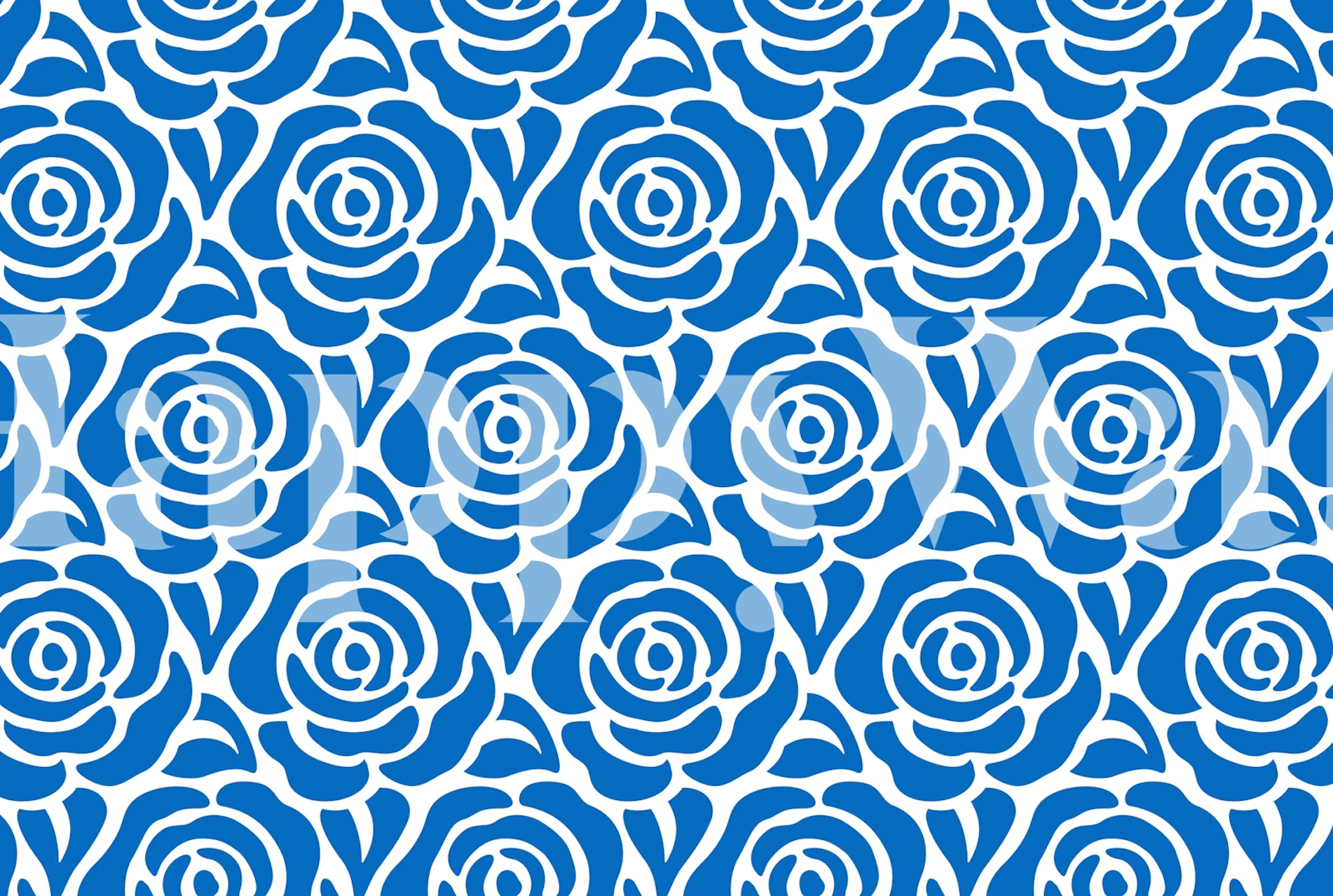Blooming roses pattern wallpaper in room
