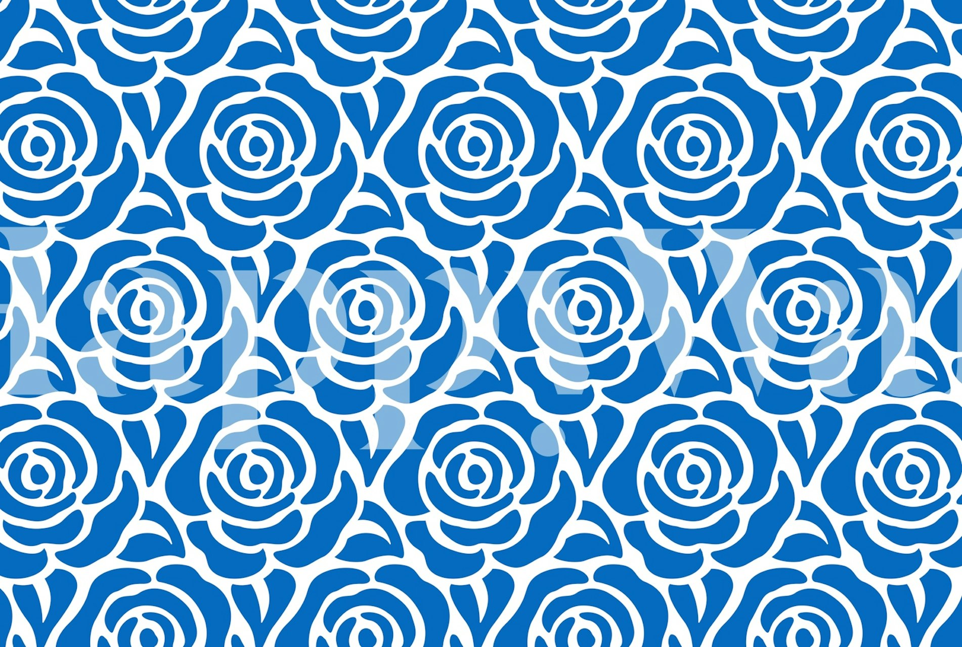 Blooming roses pattern wallpaper in room