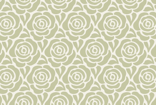 Blooming roses pattern light sage