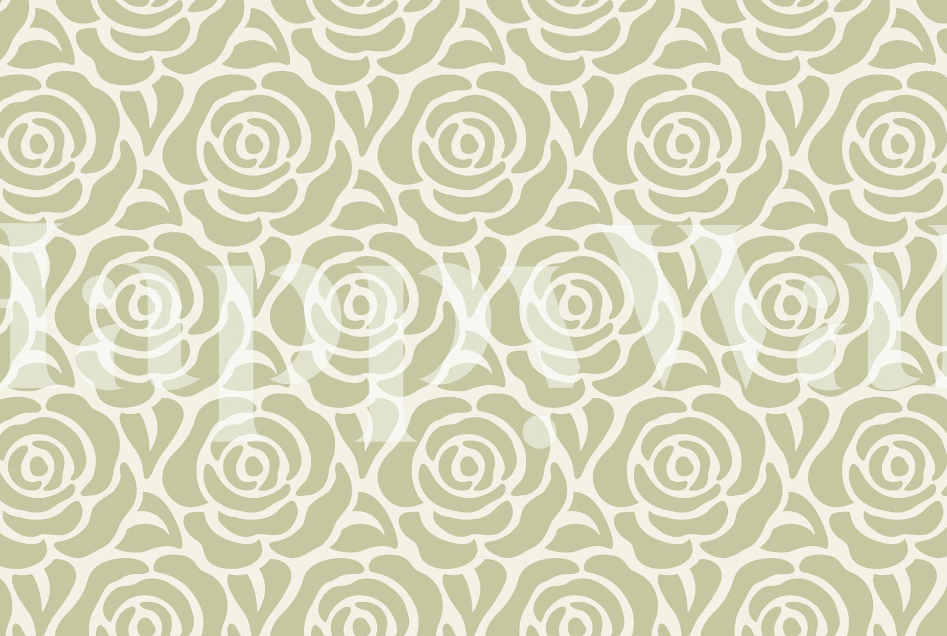 Blooming roses wallpaper pattern i lys salvie