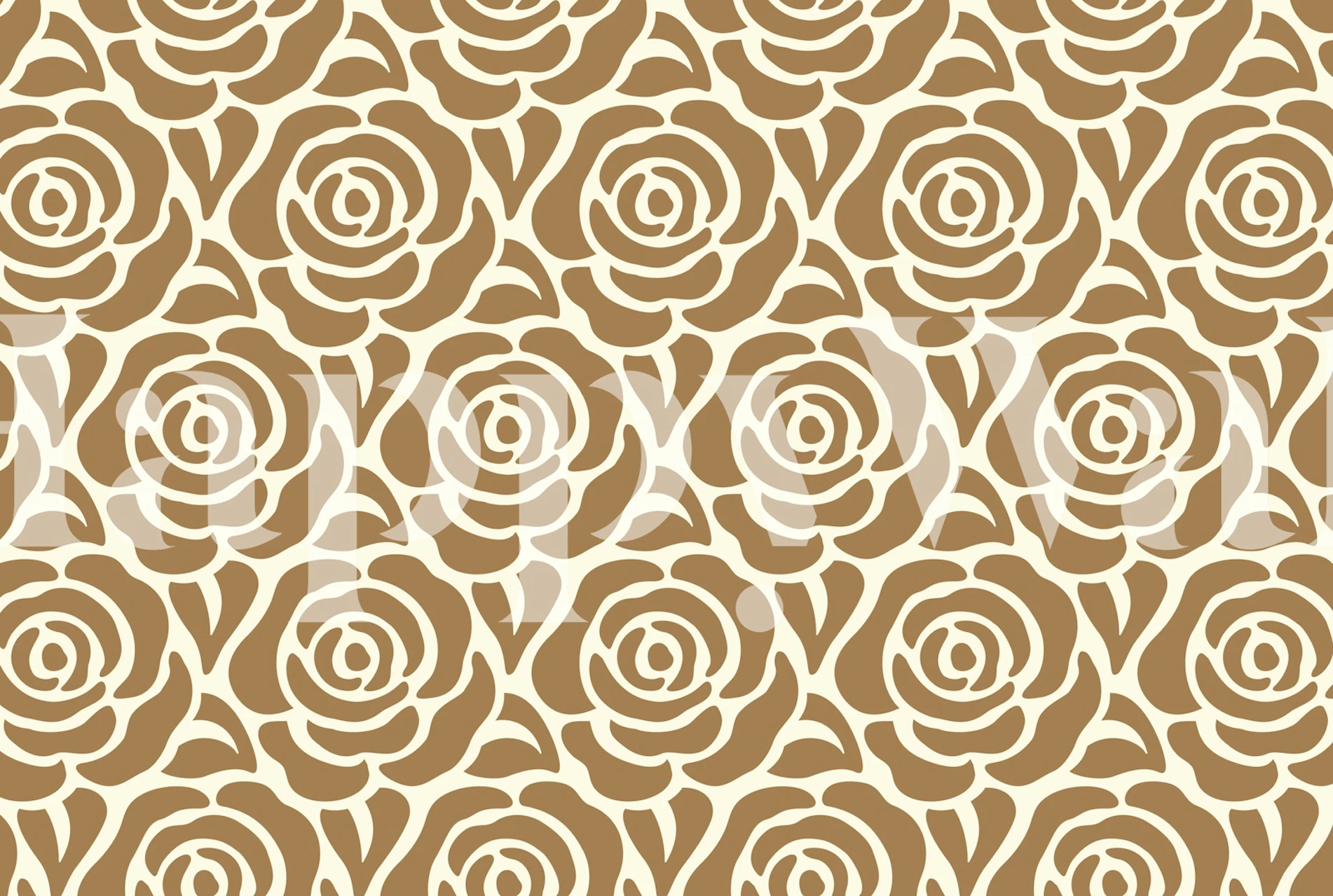 Blooming roses pattern light brown papel de parede