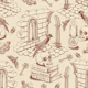 Dark Academia Toile de Jouy - Amber