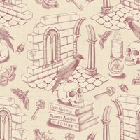 Dark Academia Toile de Jouy - Vintage Rose ταπετσαρία