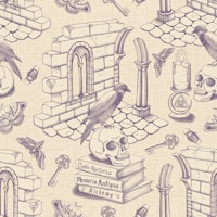 Dark Academia Toile de Jouy - Grey Purple ταπετσαρία