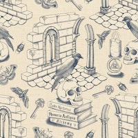 Dark Academia Toile de Jouy - Twilight Blue ταπετσαρία