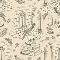 Dark Academia Toile de Jouy - Olive Green ταπετσαρία