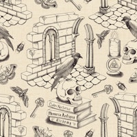 Dark Academia Toile de Jouy - Ink Black ταπετσαρία