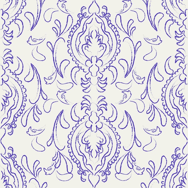 Blue white Baroque Motif