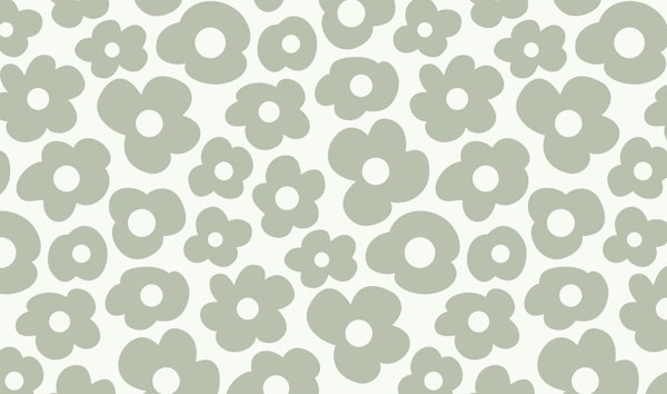 Light Sage Playful Blossoms Large Scale