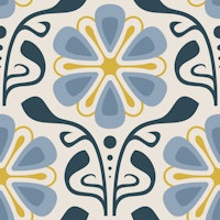 Classic Daisy Charm in Blue Yellow - L behang
