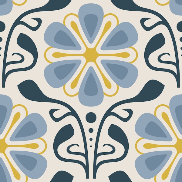 Classic Daisy Charm in Blue Yellow - L