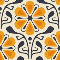 Classic Daisy Charm in Orange - L behang