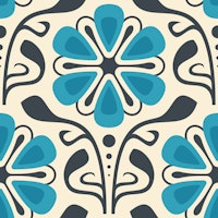 Classic Daisy Charm in Blue - L behang