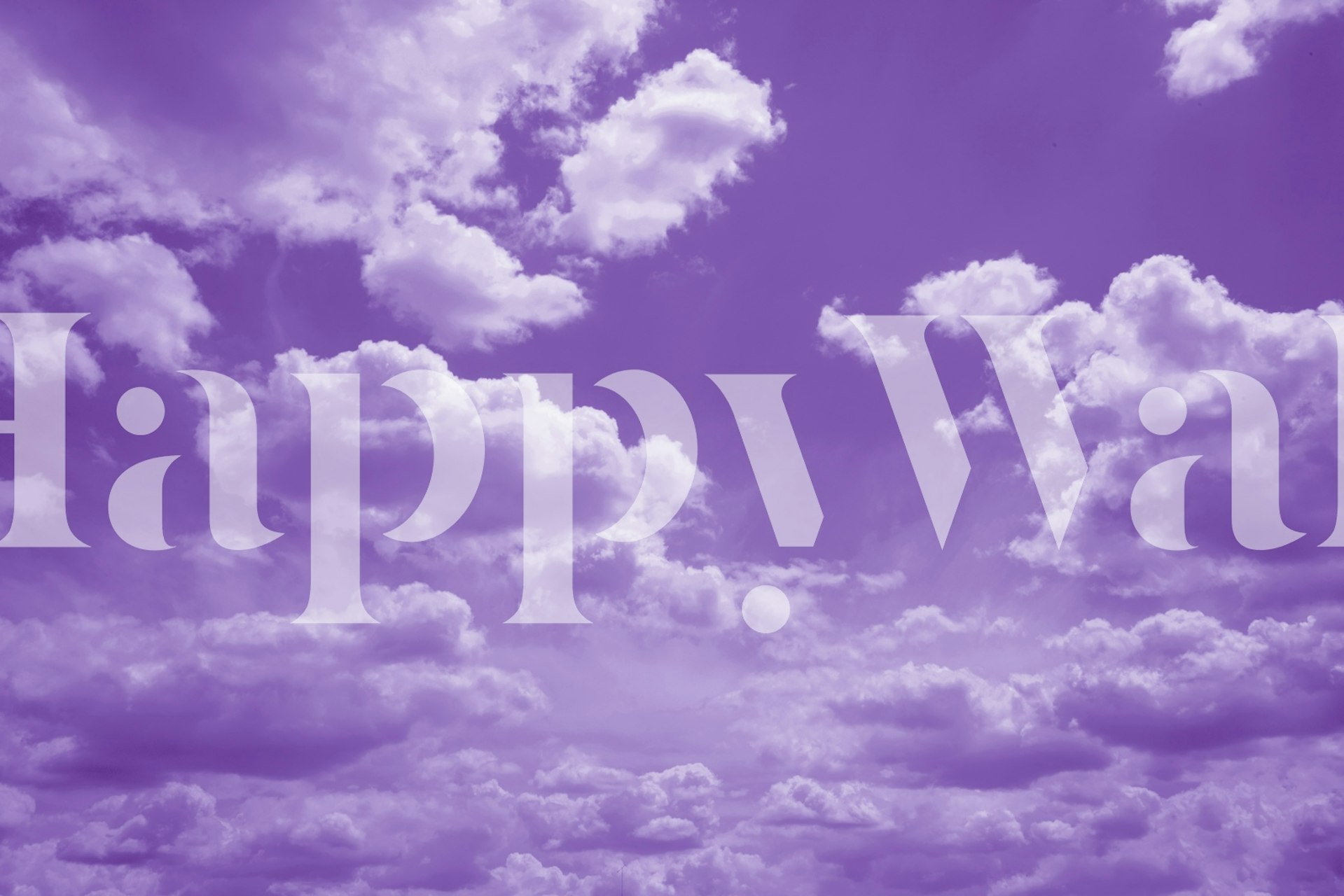 Purple clouds wallpaper in a room
