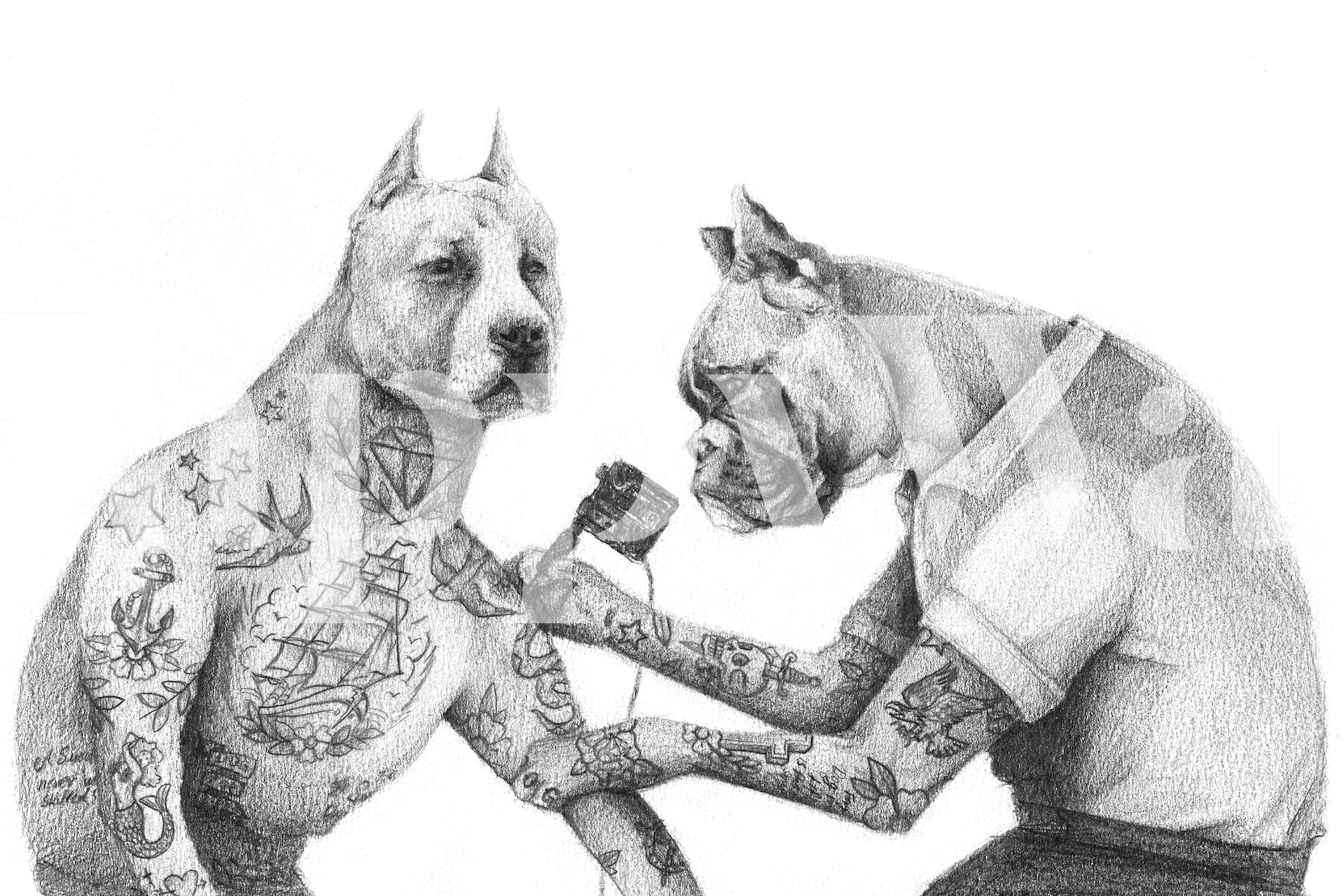 Zamršena zidna slika s temom divljine - The Tattooist