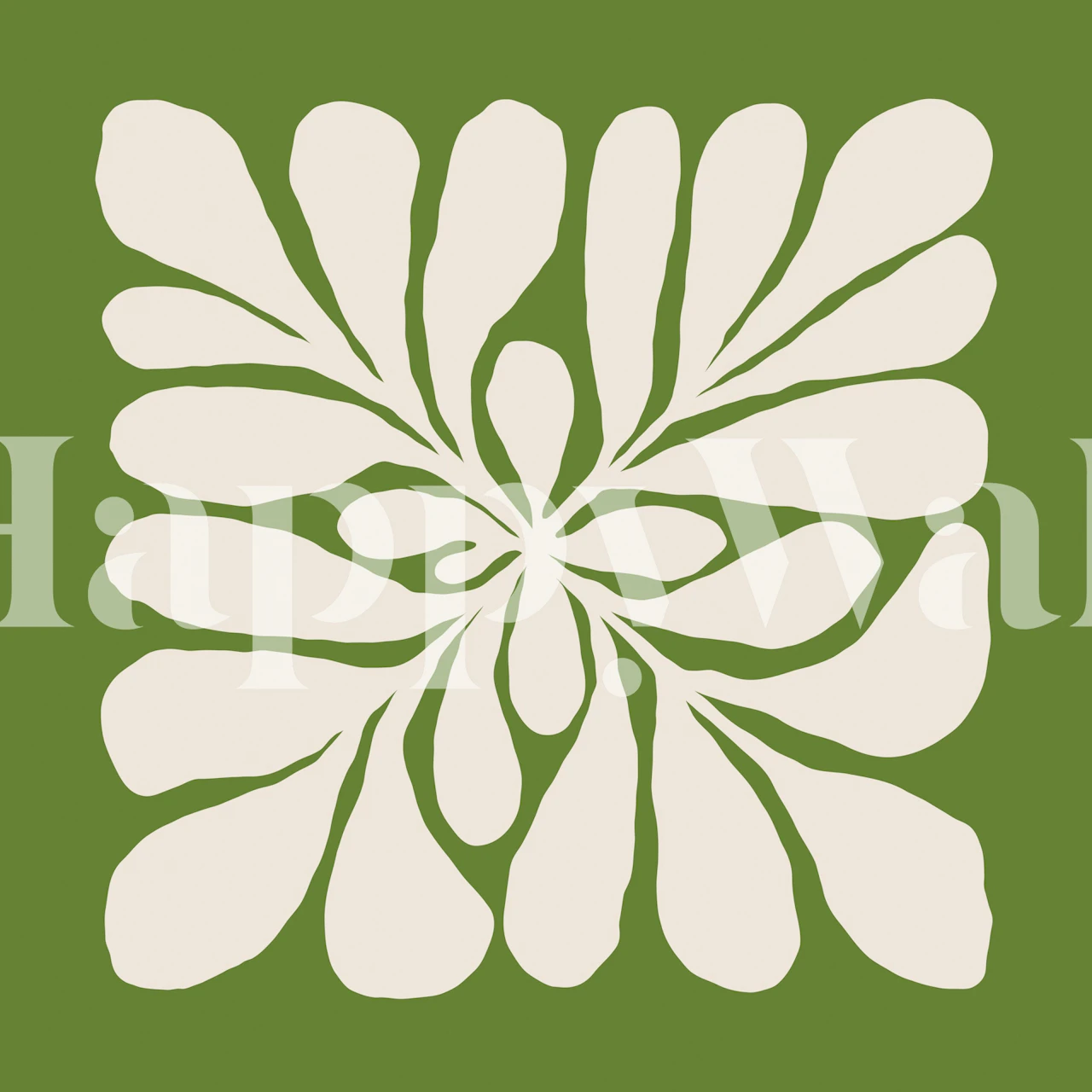 Leafy Elegance Green floral wallpaper in a room