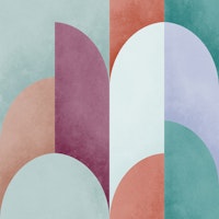 Mid Mod Geometry Sundown papiers peint