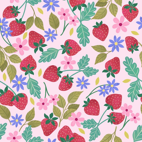 Sweet Strawberries and Flowers