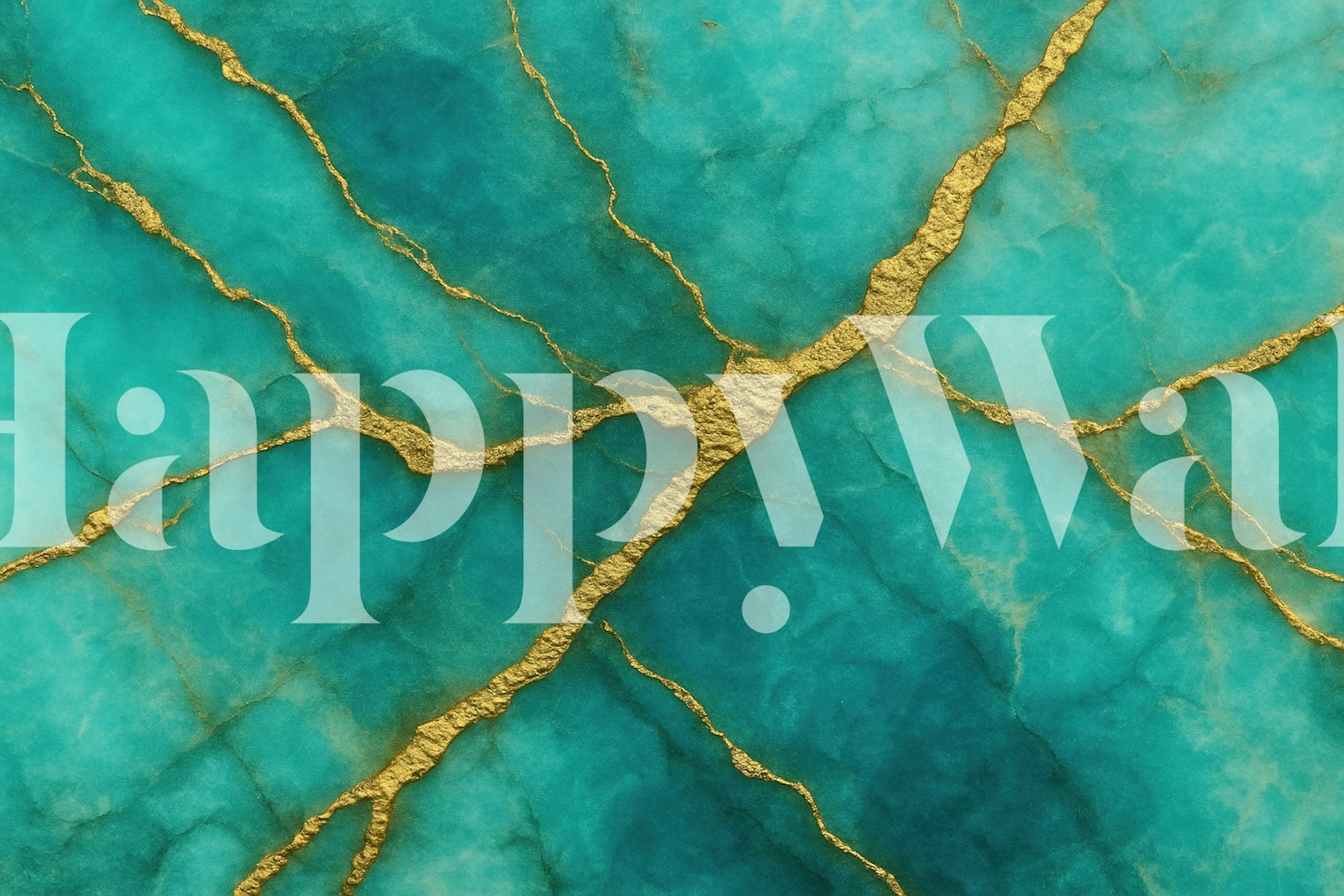 Turquoise Quartz Veins tapetti huoneessa