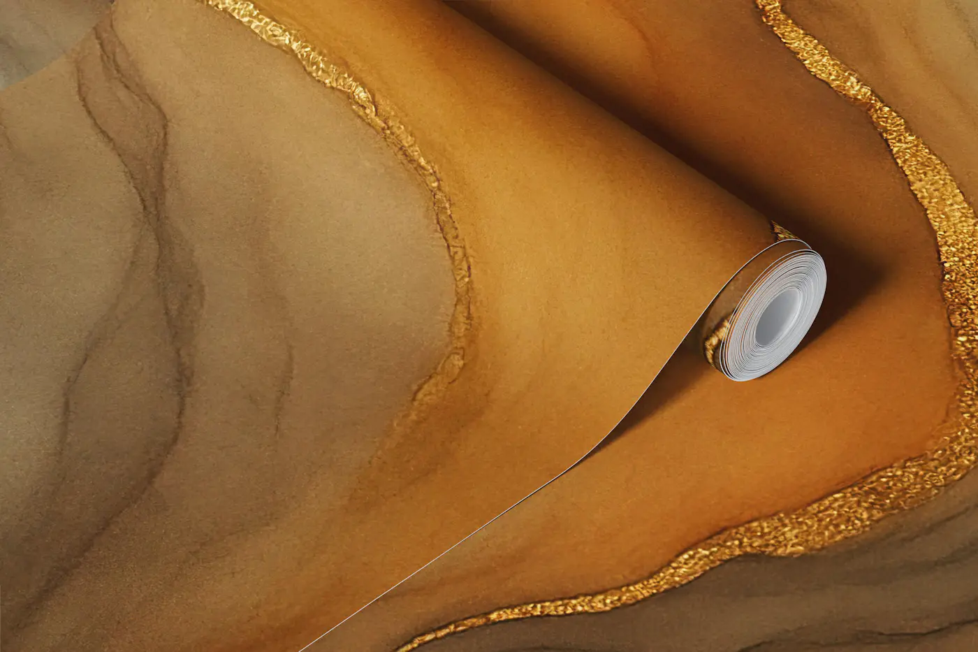 Gold Taupe Neutral Flow wallpaper roll