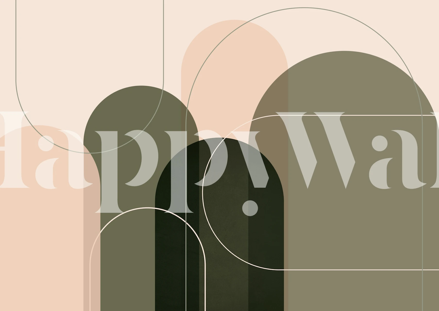 Mid Century Soft Curves wallpaper in a room