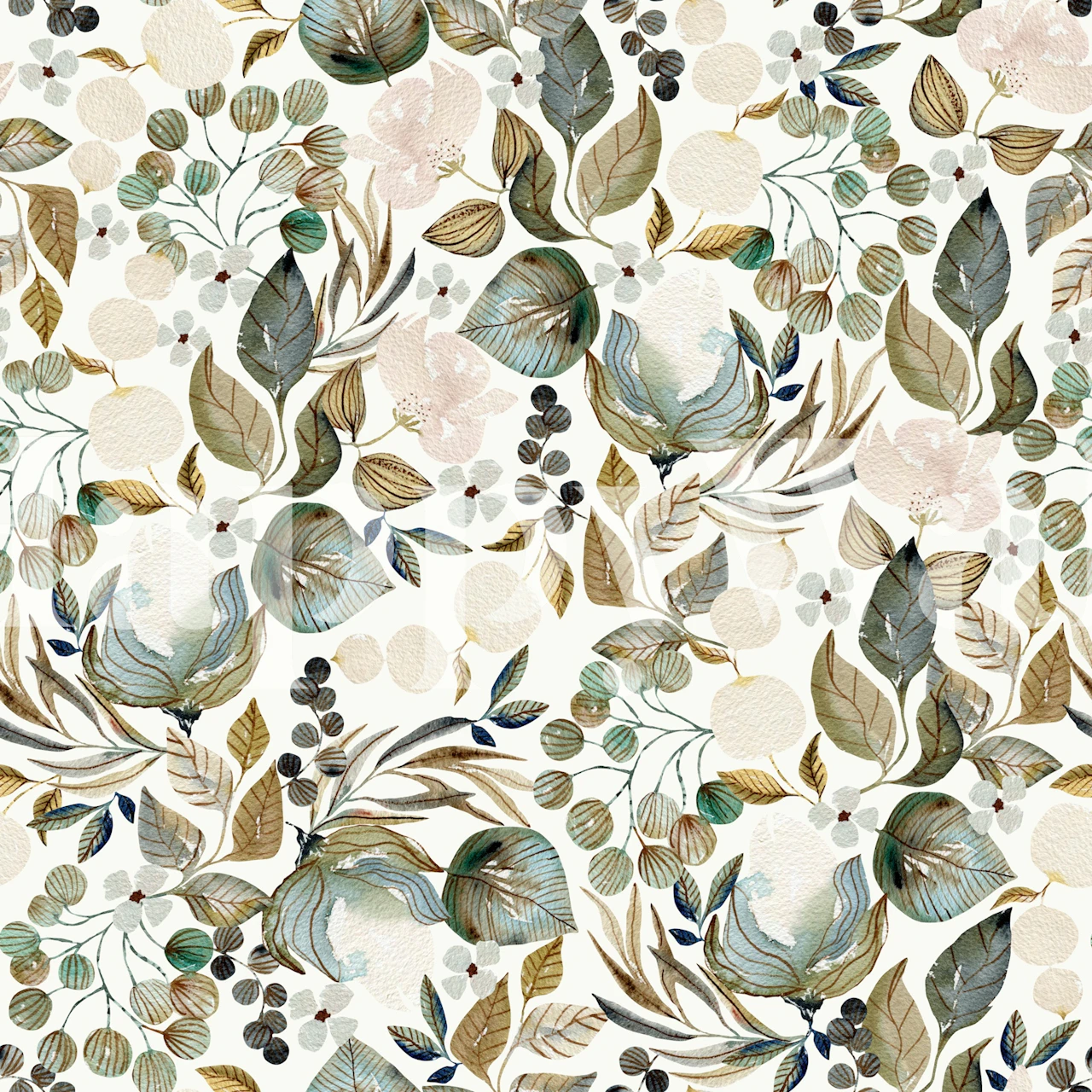 Classic Leafy Elegance wallpaper displayed in a room