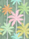 Colourful Palm Leaf Paradise on Green