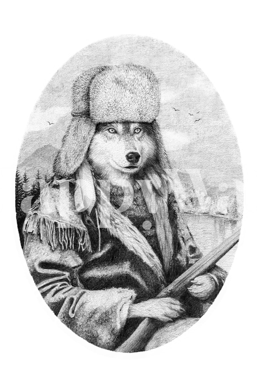 Tapeta Mountain Wolf u sobi