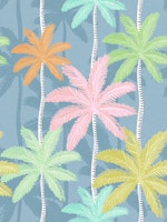 Retro Palm Springs Chic on blue papiers peint