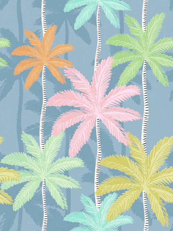 Retro Palm Springs Chic on blue