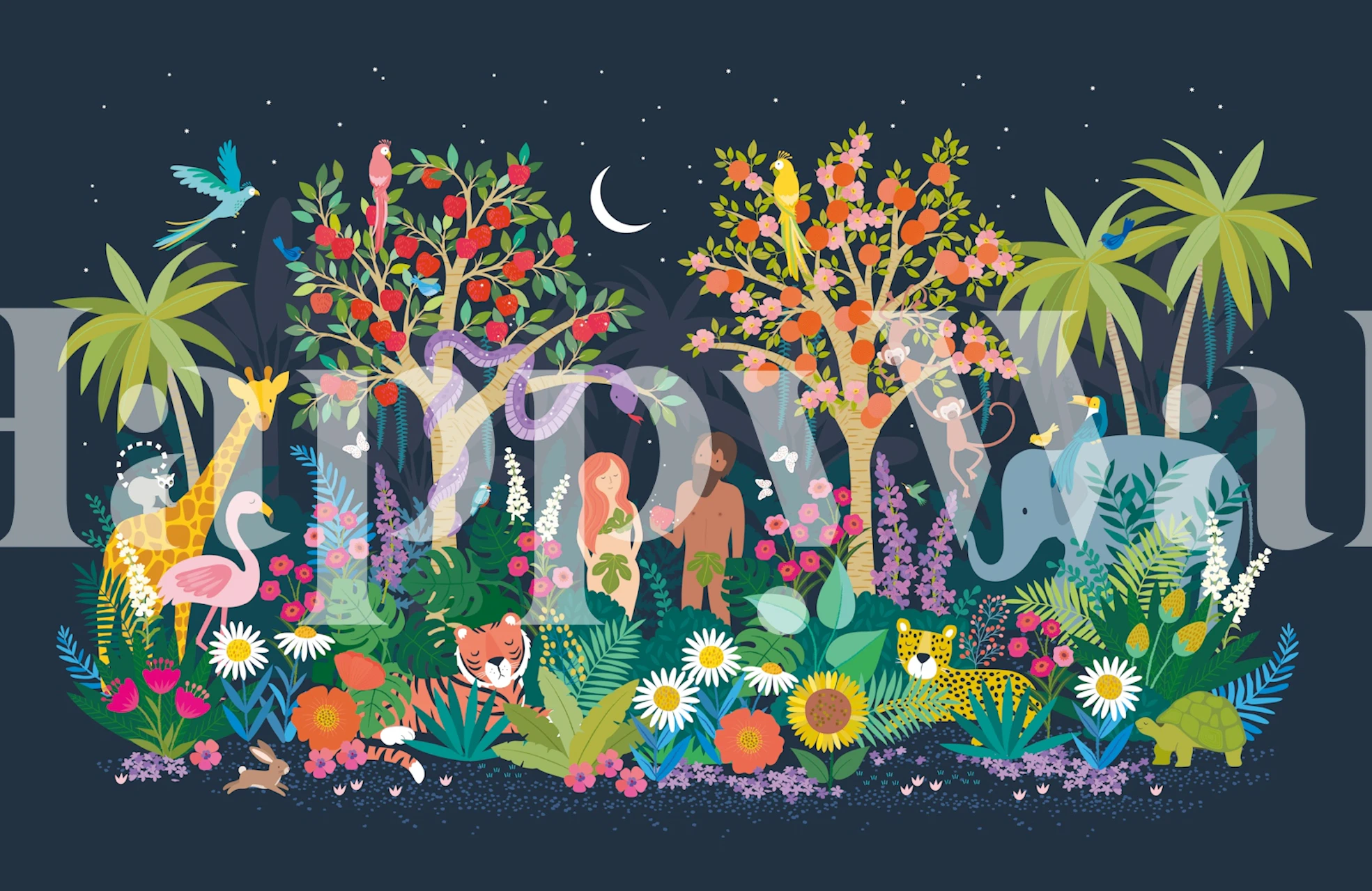 Eden by Moonlight wallpaper design in a room