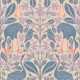 Asian Crane Pond in Blue and Red and Cream