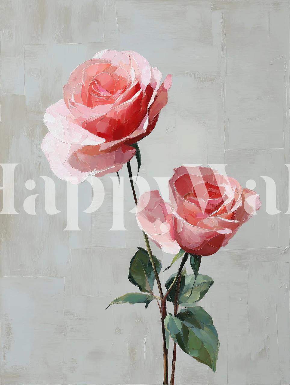 Papier peint Pink Rose Harmony présentant deux fleurs