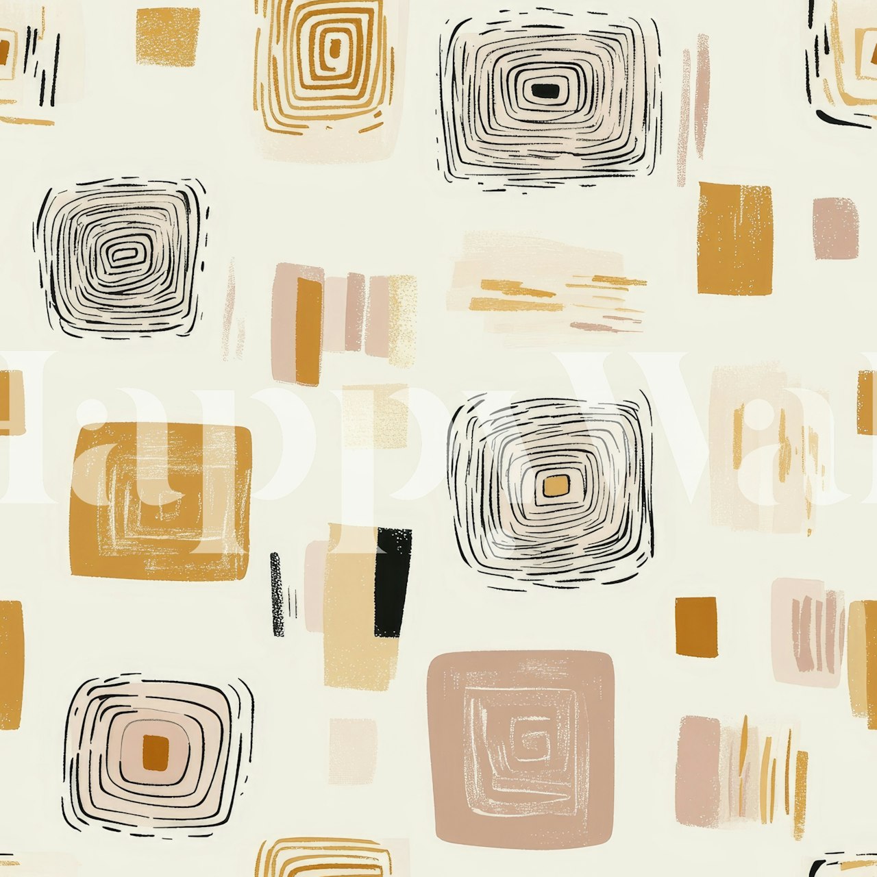 Geometric modern harmony wallpaper on a wall